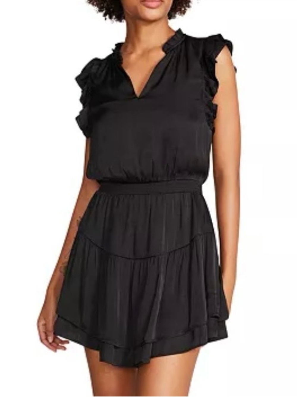BB Dakota Steve Madden Black Ruffle Mini Dress